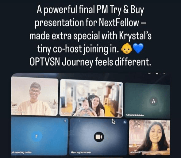 Live Coaching Session — OPTVSN Journey product management coaching alumnus
